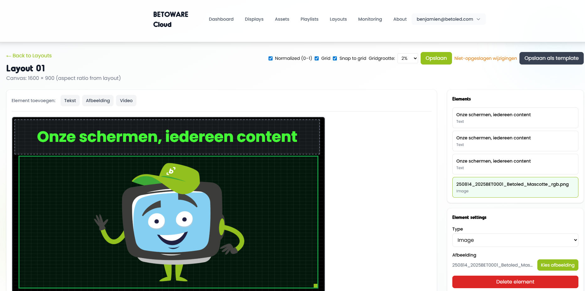 BETOWARE Cloud Digital Signage - Betoled